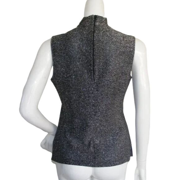 Vintage Top/Shirt-Jacket Set, S, 2pc, Silvery Sparkle, Rhinestone Buttons - Picture 7 of 12